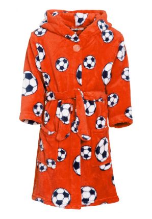 Oranje voetbal kinderbadjas - met capuchon