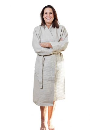 Piqué kimono beige