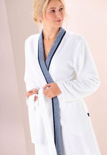 Luxe badjas wit badstof | aanbieding | Badjas.be